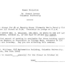 Announcements, 1974-10-22. ...