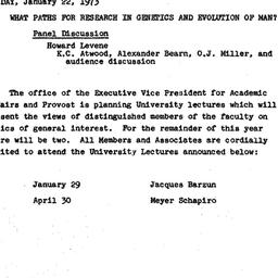 Announcements, 1973-01-22. ...