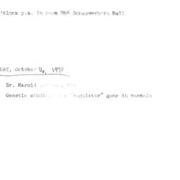 Announcements, 1972-10-15. ...
