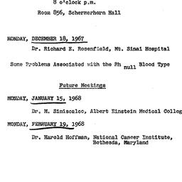 Announcements, 1967-12-18. ...