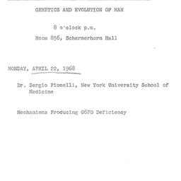 Announcements, 1968-04-22. ...