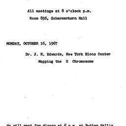 Announcements, 1967-10-16. ...