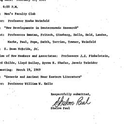 Minutes, 1969-02-19. The St...