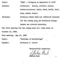 Minutes, 1969-04-16. The St...