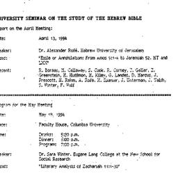 Announcements, 1994-04-13. ...