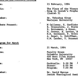 Minutes, 1984-02-15. The St...