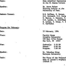 Minutes, 1984-01-25. The St...