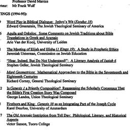 Schedules, The Study of the...