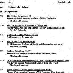 Schedules, The Study of the...