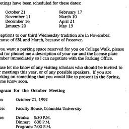 Announcements, 1992-10-21. ...