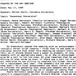 Minutes, 1989-05-17. The St...