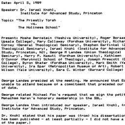 Minutes, 1989-04-05. The St...