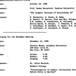 Minutes, 1988-10-19. The St...