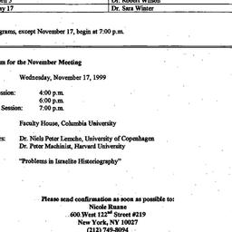 Announcements, 1999-11-17. ...