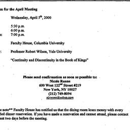 Announcements, 2000-04-05. ...