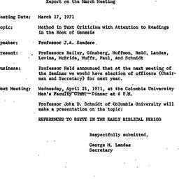 Minutes, 1971-03-17. The St...