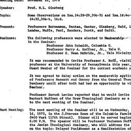Minutes, 1970-11-18. The St...