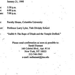 Announcements, 1998-01-21. ...