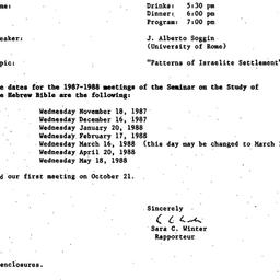 Announcements, 1987-10-21. ...