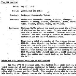 Minutes, 1972-05-17. The St...