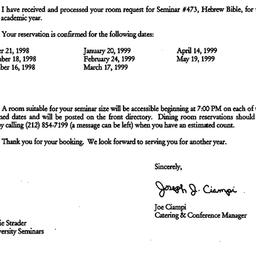 Correspondence, 1999-07-15....
