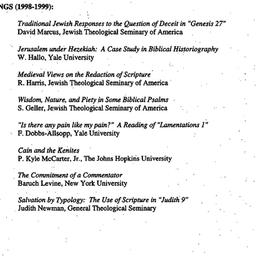 Schedules, The Study of the...