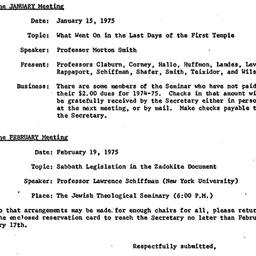 Minutes, 1975-01-15. The St...