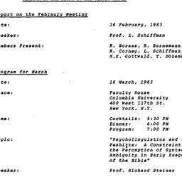 Minutes, 1983-02-16. The St...