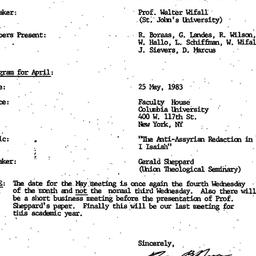 Minutes, 1983-04-27. The St...