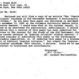 Correspondence, 1992-02-06....