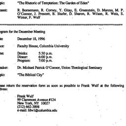 Announcements, 1996-12-18. ...