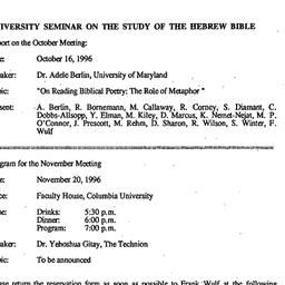 Announcements, 1996-11-20. ...