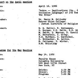 Minutes, 1986-04-16. The St...