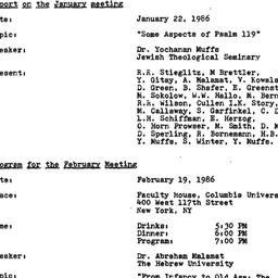 Minutes, 1986-01-22. The St...