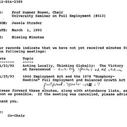 Correspondence, 1993-03-01....