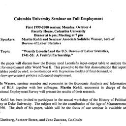 Announcements, 1999-10-04. ...