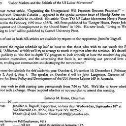 Announcements, 1997-09-15. ...