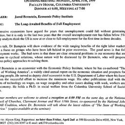 Announcements, 1999-04-05. ...