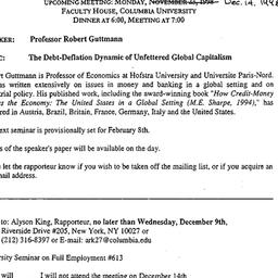 Announcements, 1998-12-14. ...