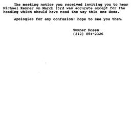 Announcements, 1992-03-23. ...