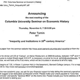 Announcements, 2008-11-06. ...