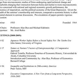 Schedules. Economic History...
