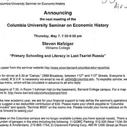 Announcements, 2009-05-07. ...