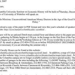 Announcements, 2007-12-06. ...