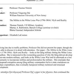 Minutes, 2005-09-22. Tradit...