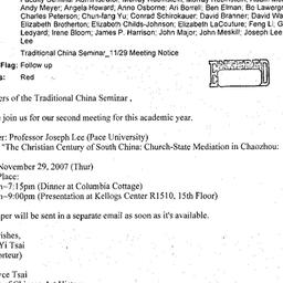 Announcements, 2007-11-29. ...