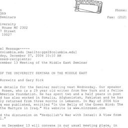 Announcements, 2006-12-13. ...