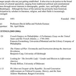 Schedules. Early American H...