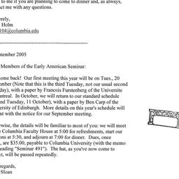 Announcements, 2005-09-20. ...