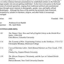 Schedules. Early American H...